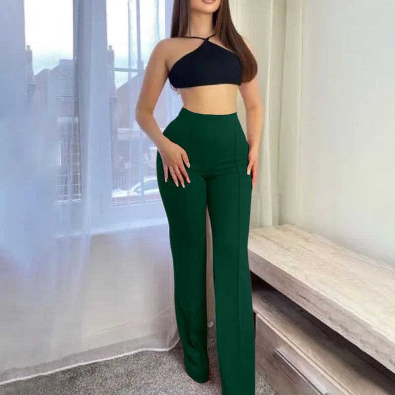 Women's Slim Flared Bell-Bottom Trousers
